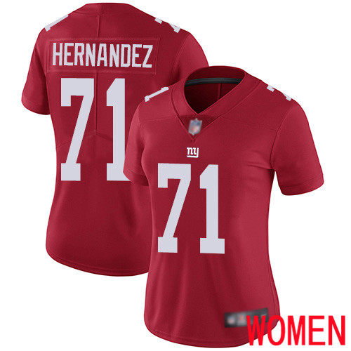 Women New York Giants 71 Will Hernandez Red Limited Red Inverted Legend Football NFL Jersey